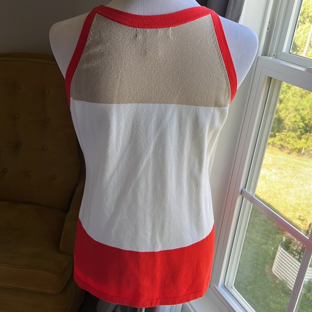EUC Banana Republic Cotton Blend Lava Horizontal Block Stripe Sleeveless Top - Picture 4 of 8